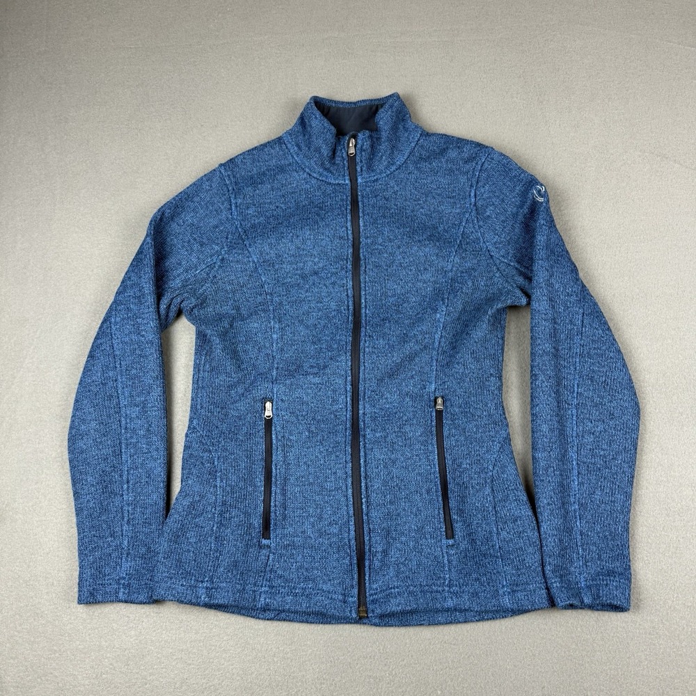 Spyder Blue Full Zip Up Mock Neck Jacket Womens‎ Size Medium Pockets